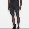 Frame-denim L'Homme Relaxed Short -- Black Tornado Destruct