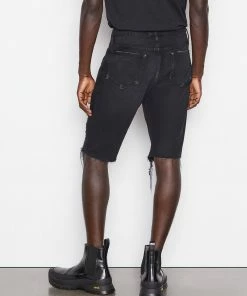 Frame-denim L'Homme Relaxed Short -- Black Tornado Destruct