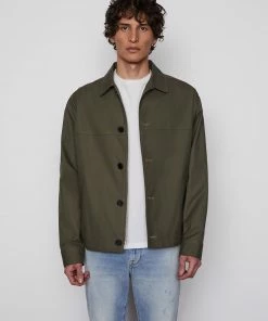 Frame-denim The Twill Club Jacket -- Khaki Green