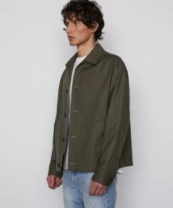Frame-denim The Twill Club Jacket -- Khaki Green