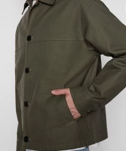 Frame-denim The Twill Club Jacket -- Khaki Green