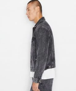 Frame-denim Relaxed Fit Denim Jacket -- Noir Paint Men
