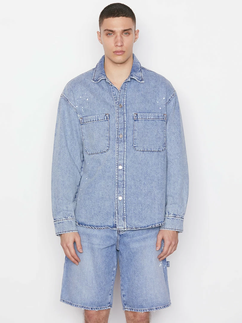 Flash Sale π Frame-denim Men Oversized Denim π Shirt -- Blue Washed π― 1 Frame-denim Men Oversized Denim Shirt -- Blue Washed