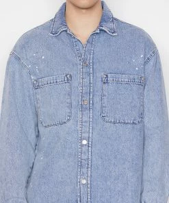 Flash Sale π Frame-denim Men Oversized Denim π Shirt -- Blue Washed π― 13 Frame-denim Men Oversized Denim Shirt -- Blue Washed