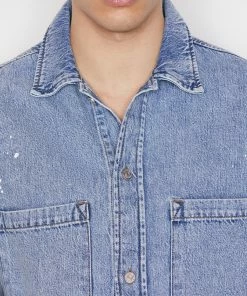 Flash Sale π Frame-denim Men Oversized Denim π Shirt -- Blue Washed π― 14 Frame-denim Men Oversized Denim Shirt -- Blue Washed