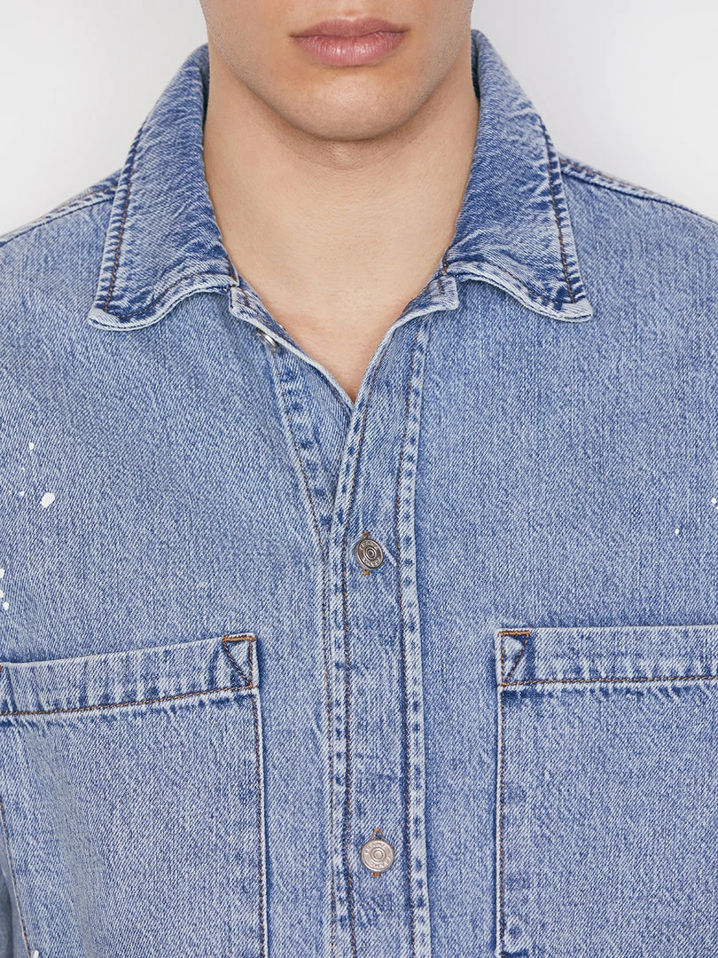 Flash Sale π Frame-denim Men Oversized Denim π Shirt -- Blue Washed π― 6 Frame-denim Men Oversized Denim Shirt -- Blue Washed
