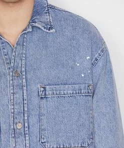 Flash Sale π Frame-denim Men Oversized Denim π Shirt -- Blue Washed π― 15 Frame-denim Men Oversized Denim Shirt -- Blue Washed