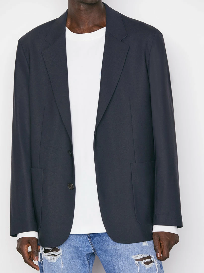 Discount π€© Frame-denim Unstructured Wool Blazer -- Dark Navy Men 𧨠3 Frame-denim Unstructured Wool Blazer -- Dark Navy Men
