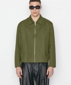 Frame-denim Summer Blouson Jacket -- Rifle Green
