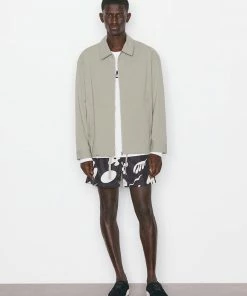 Frame-denim Poplin Coach Jacket -- Grey Green Men