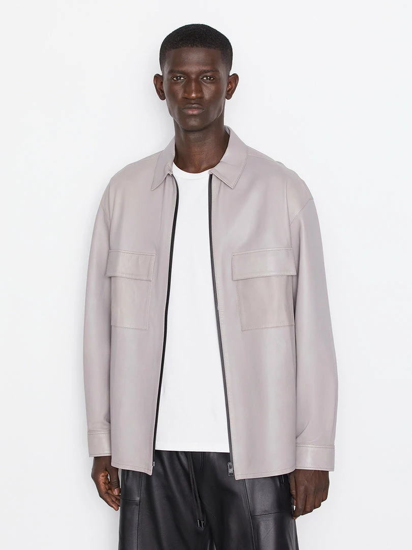 Cheap β¨ Frame-denim Modern Leather Long Sleeve Zip π Shirt -- Canvas Beige π 1 Frame-denim Modern Leather Long Sleeve Zip Shirt -- Canvas Beige