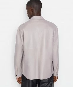 Cheap β¨ Frame-denim Modern Leather Long Sleeve Zip π Shirt -- Canvas Beige π 9 Frame-denim Modern Leather Long Sleeve Zip Shirt -- Canvas Beige