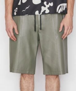 Outlet π€© Frame-denim Bonded Leather Short -- Grey Green π 12 Frame-denim Bonded Leather Short -- Grey Green