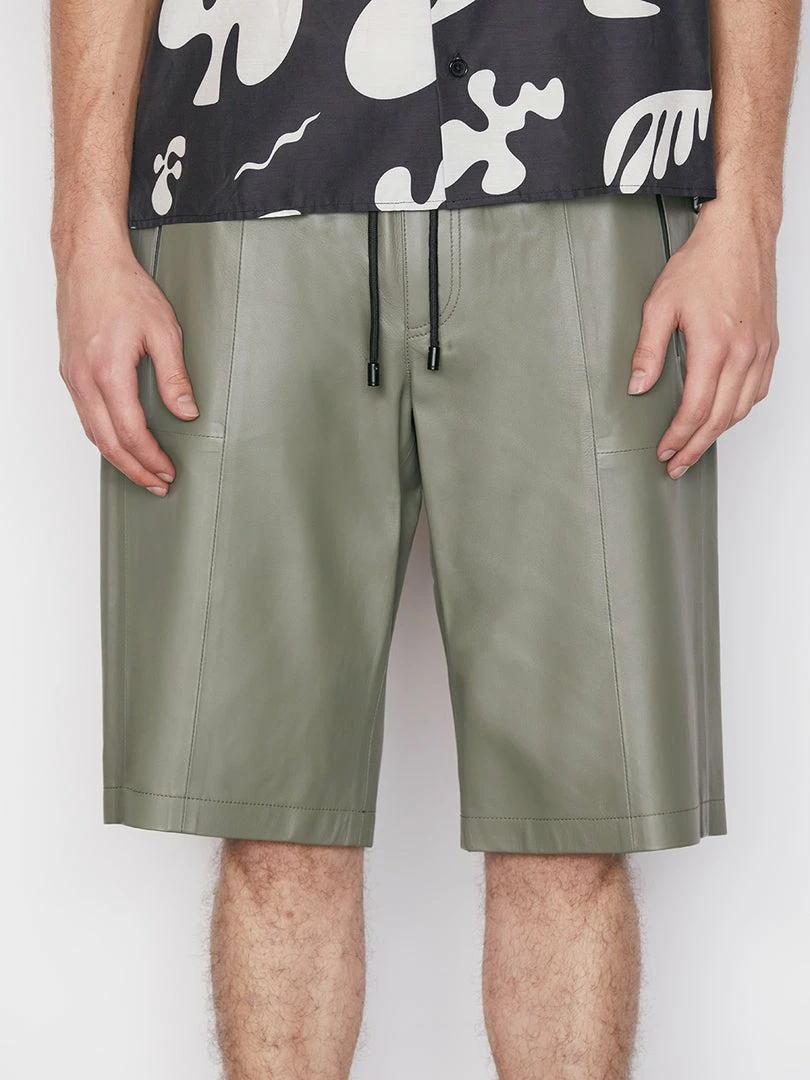 Outlet π€© Frame-denim Bonded Leather Short -- Grey Green π 5 Frame-denim Bonded Leather Short -- Grey Green