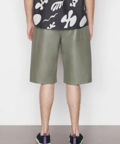 Outlet π€© Frame-denim Bonded Leather Short -- Grey Green π 13 Frame-denim Bonded Leather Short -- Grey Green