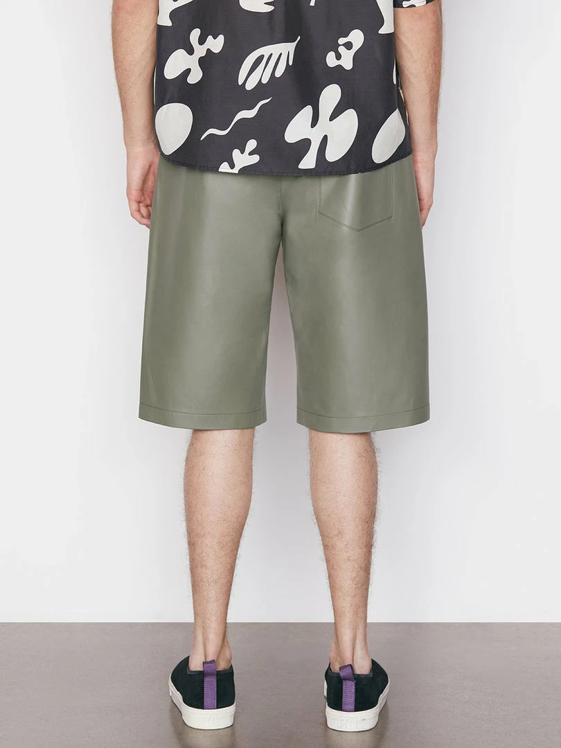 Outlet π€© Frame-denim Bonded Leather Short -- Grey Green π 6 Frame-denim Bonded Leather Short -- Grey Green