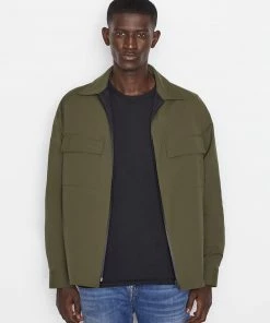 Frame-denim Men Tech Tailored Overshirt -- Khaki Green