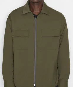 Frame-denim Men Tech Tailored Overshirt -- Khaki Green