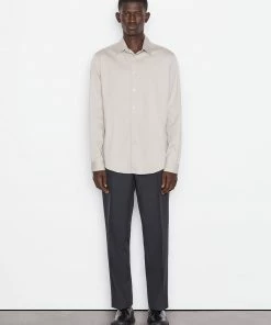 Frame-denim Men Stretch Poplin Shirt -- Canvas Beige