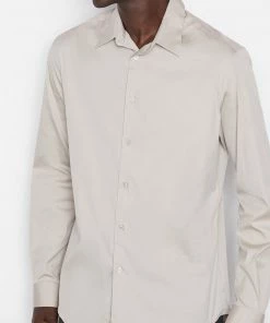 Frame-denim Men Stretch Poplin Shirt -- Canvas Beige