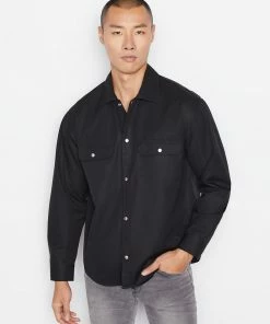 Frame-denim Frame Plaque Shirt -- Noir Men
