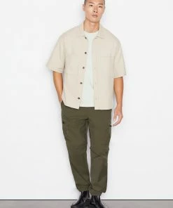 Frame-denim Men Short Sleeve Woven Shirt -- Milk Beige