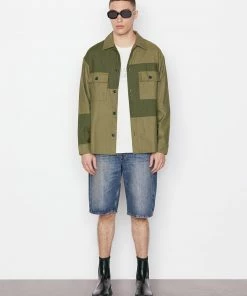 Frame-denim Tonal Patchwork Shirt -- Rifle Green Men