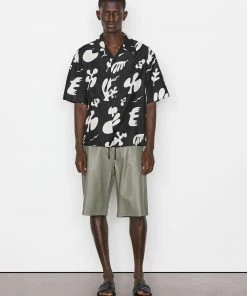 Frame-denim Short Sleeve Summer Shirt -- Noir Print Men