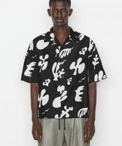 Frame-denim Short Sleeve Summer Shirt -- Noir Print Men