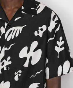 Frame-denim Short Sleeve Summer Shirt -- Noir Print Men