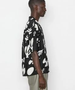 Frame-denim Short Sleeve Summer Shirt -- Noir Print Men