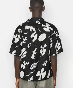 Frame-denim Short Sleeve Summer Shirt -- Noir Print Men