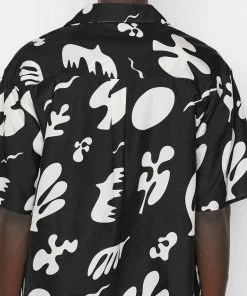 Frame-denim Short Sleeve Summer Shirt -- Noir Print Men