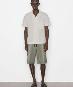 Frame-denim Short Sleeve Camp Collar Shirt -- Grey Green Men