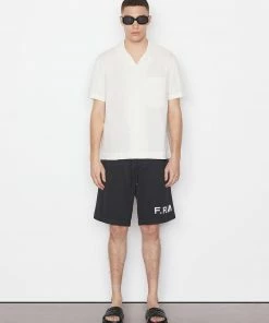 Frame-denim Men Short Sleeve Camp Collar Shirt -- Milk