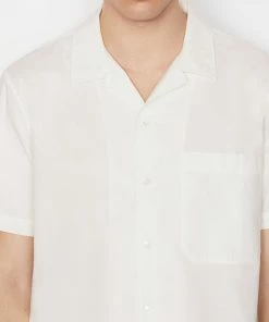 Frame-denim Men Short Sleeve Camp Collar Shirt -- Milk