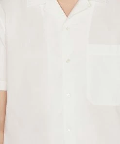 Frame-denim Men Short Sleeve Camp Collar Shirt -- Milk