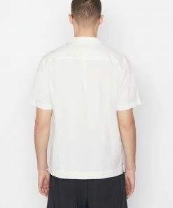 Frame-denim Men Short Sleeve Camp Collar Shirt -- Milk