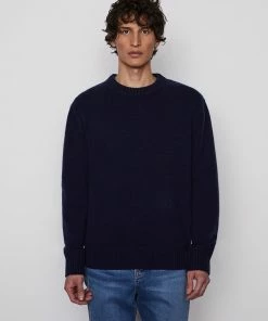 Frame-denim The Cashmere Crewneck Sweater -- Navy