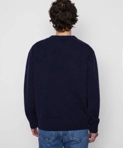 Frame-denim The Cashmere Crewneck Sweater -- Navy