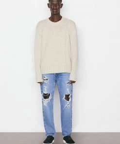 Frame-denim Men Crewneck Sweater -- Milk Beige