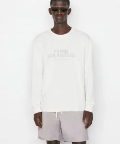 Frame-denim FRAME Logo Long Sleeve Tee -- Milk