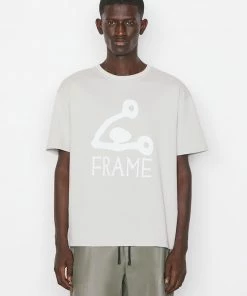 Frame-denim Abstract Print Short Sleeve Tee -- Grey Green Men