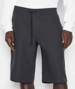 Frame-denim Italian Wool Trouser Short -- Shadow Grey Men