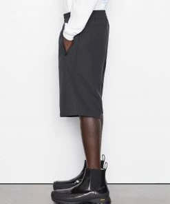 Frame-denim Italian Wool Trouser Short -- Shadow Grey Men