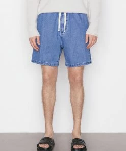 Frame-denim Men Silk Denim Short -- Blue Jean