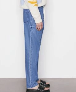Frame-denim Silk Denim Trouser -- Blue Jean