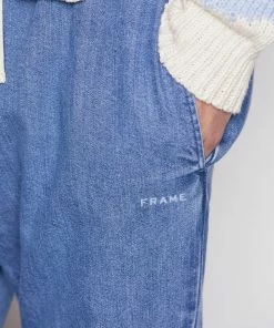 Frame-denim Silk Denim Trouser -- Blue Jean