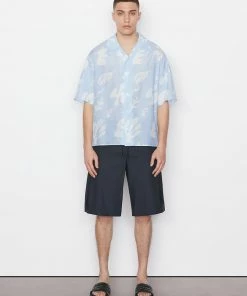 Frame-denim Men Unstructured Wool Short -- Dark Navy