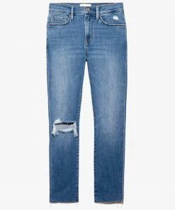 Frame-denim Le Skinny De Jeanne Crop -- Sunfaded Rips